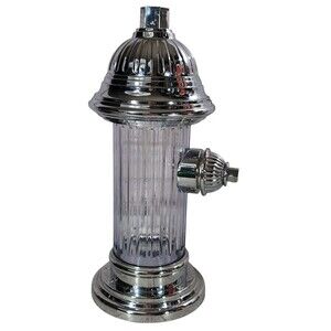 Godinger Silver ART Fire Hydrant Liquid Liquor Dispenser Metal Plastic 14in-32oz